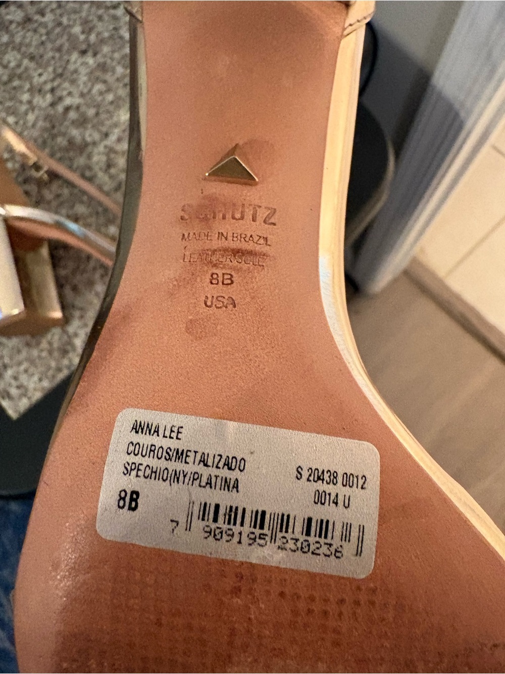 SCHUTZ Metallic Rose Gold Ankle-Strap Heels - Picture 4 of 4